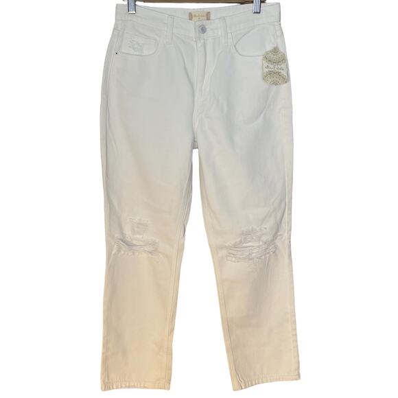 Altar'd State Denim - NWT Altar’d State White Straight Leg High Waisted Distressed Jeans Size 5 / 27
